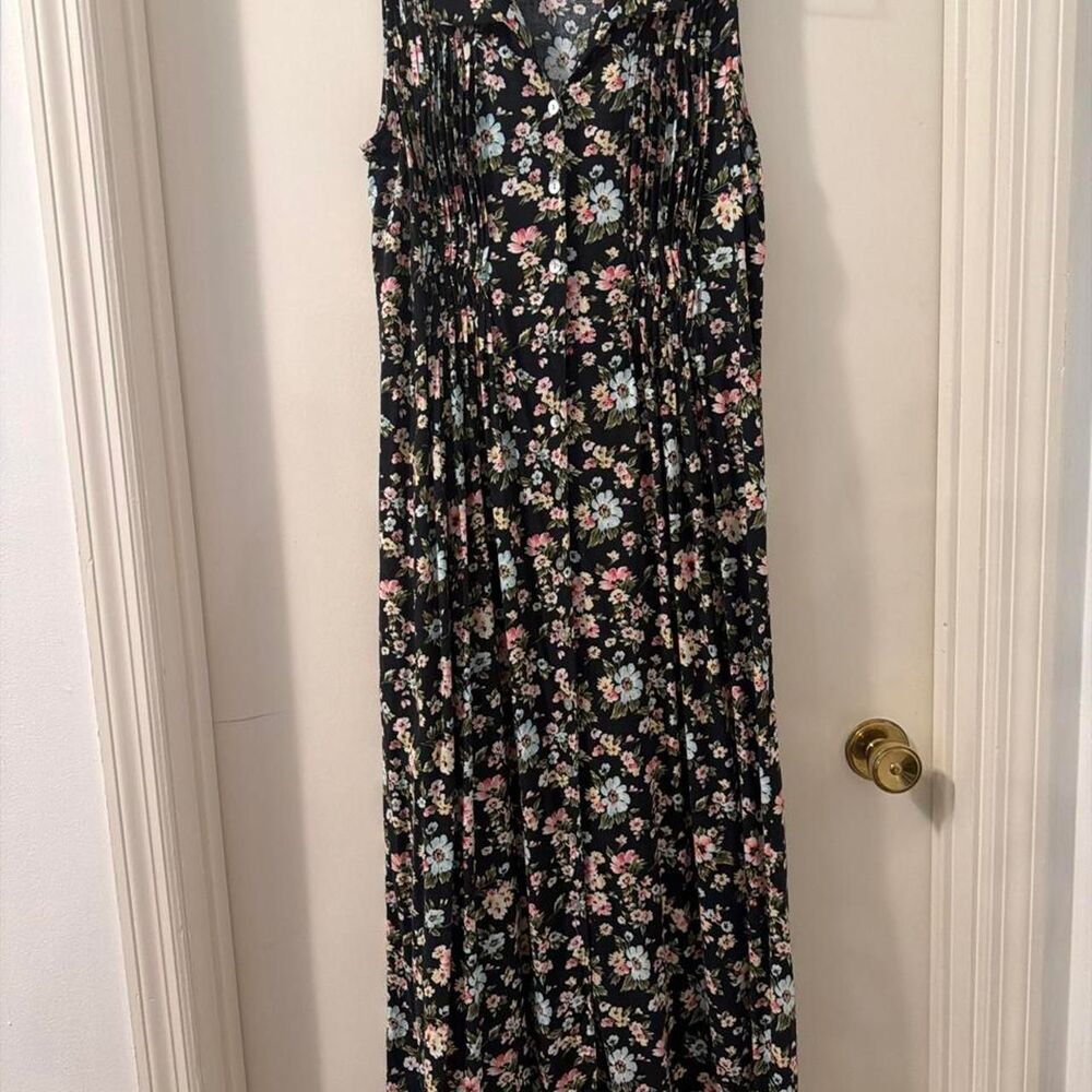 VTG White-stag Women's Summer Floral Cottagecore Button Down Above Ankle Dress M